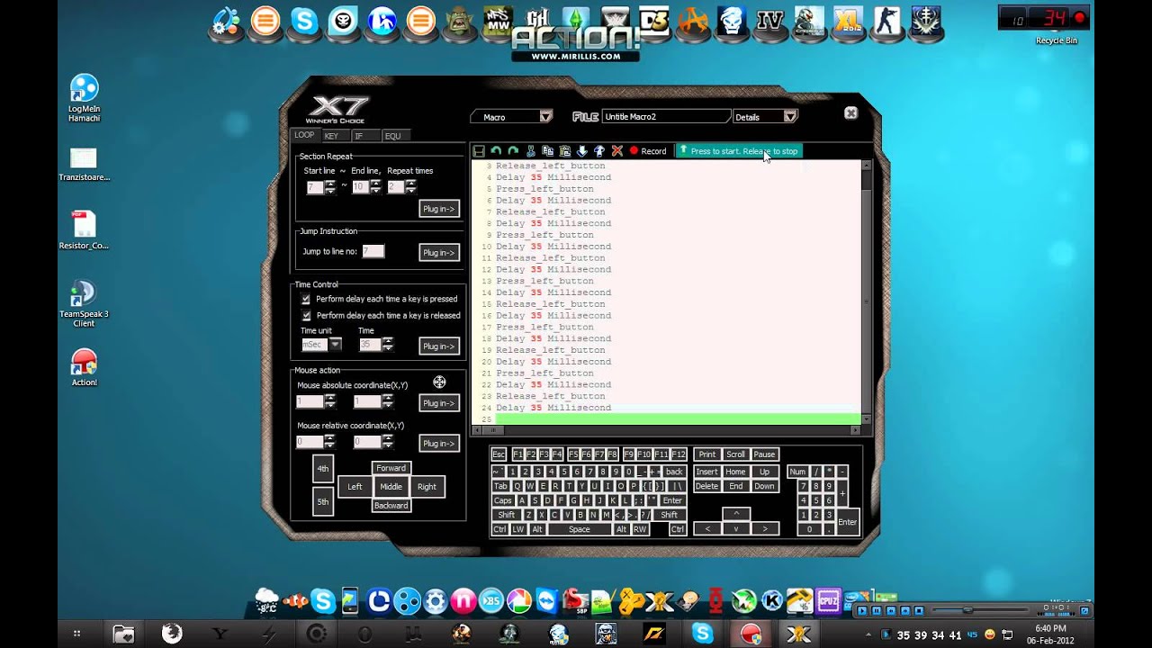 script mouse macro x7 sg